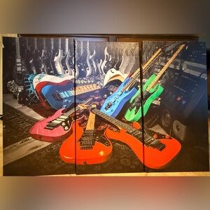 3-Piece Canvas Electric Guitar Wall Art